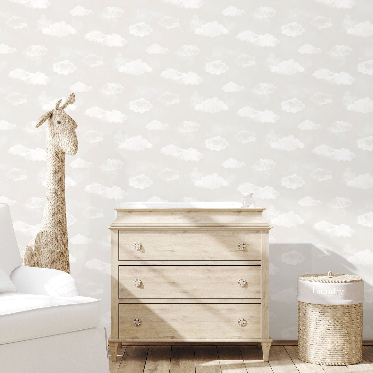 Tiny Tots 2 Cloud Wallpaper - Greige - Galerie - G78357 - Premier Wallcovering