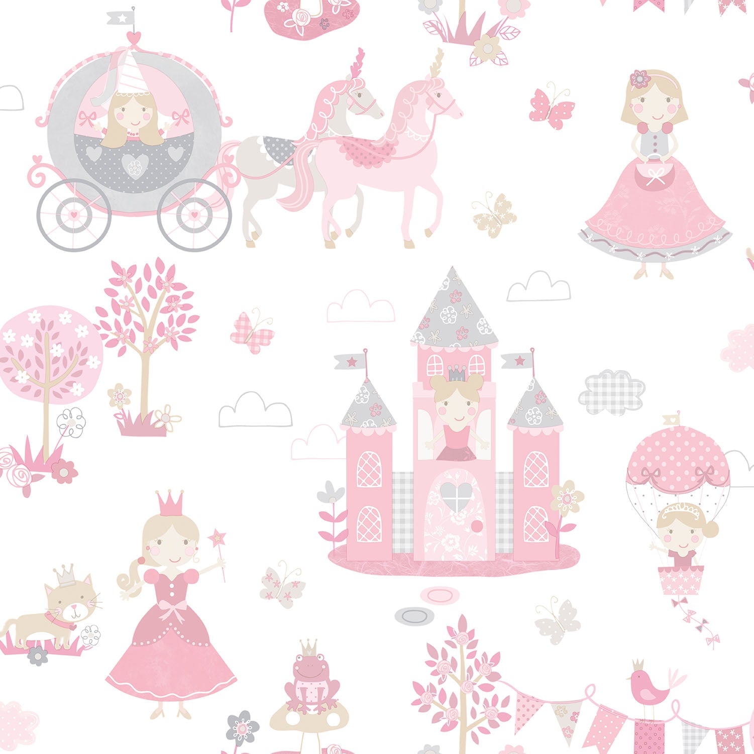 Tiny Tots 2 Fairytale Wallpaper - Pinks / Grey - Galerie - G78371 - Premier Wallcovering