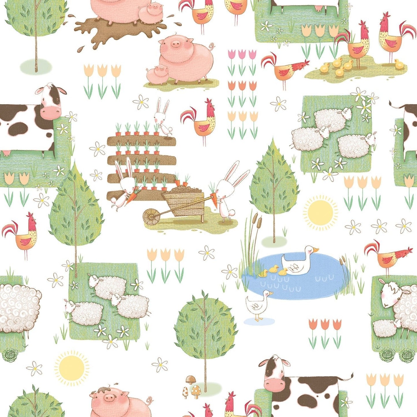 Tiny Tots 2 Farmland Wallpaper - Primary - Galerie - G78377 - Premier Wallcovering