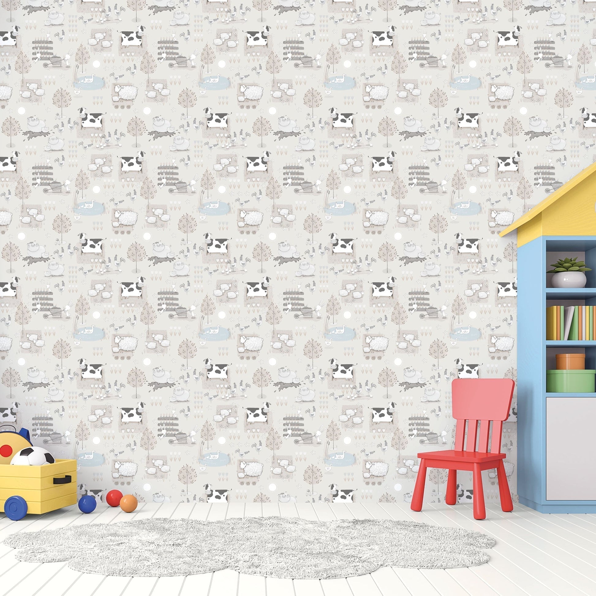 Tiny Tots 2 Farmland Wallpaper - Greige - Galerie - G78375 - Premier Wallcovering