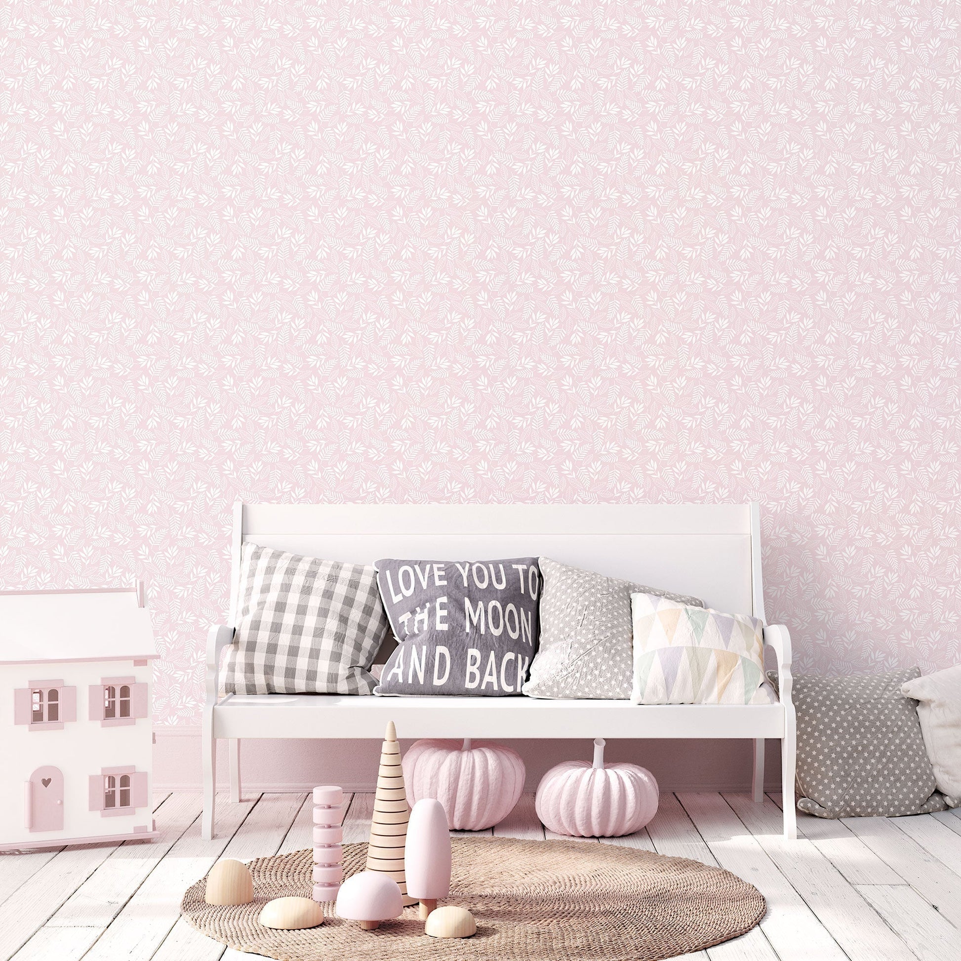 Tiny Tots 2 Koala Leaf Wallpaper - Pink - Galerie - G78382 - Premier Wallcovering