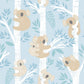 Tiny Tots 2 Koalas Wallpaper - Light Blues / Glitter - Galerie - G78386 - Premier Wallcovering