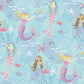 Tiny Tots 2 Mermaids Wallpaper - Turquoise / Hot Pink / Glitter - Galerie - G78392 - Premier Wallcovering