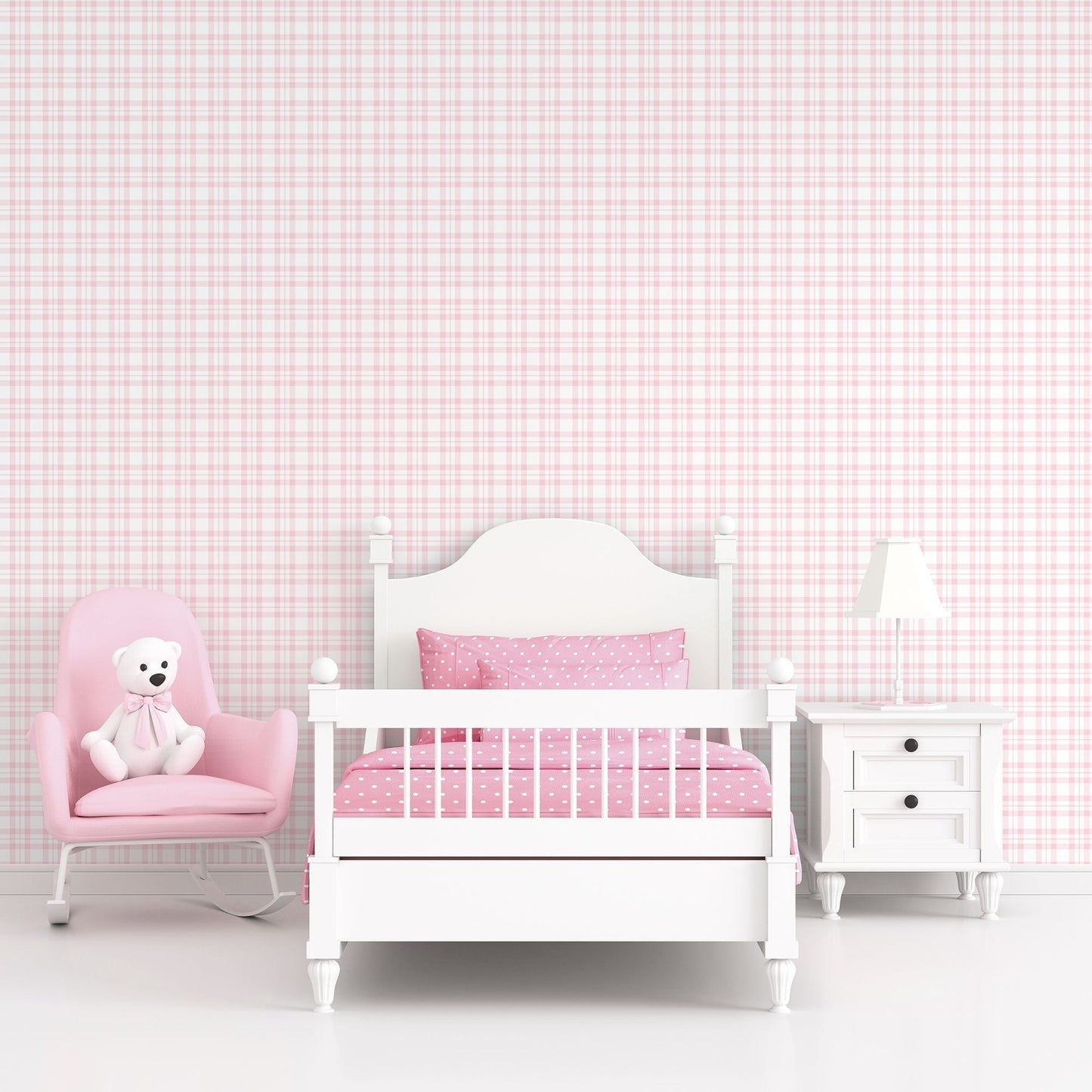 Tiny Tots 2 Plaid Wallpaper - Pink - Galerie - G78396 - Premier Wallcovering