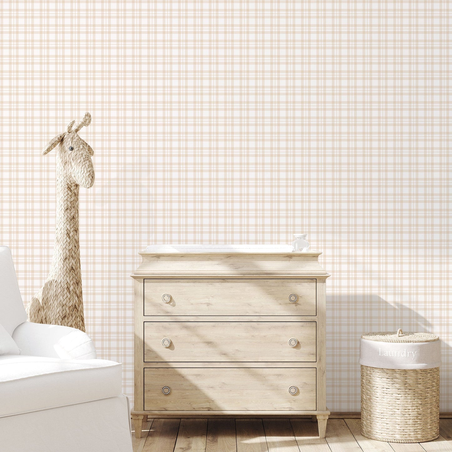 Tiny Tots 2 Plaid Wallpaper - Beige - Galerie - G78393 - Premier Wallcovering