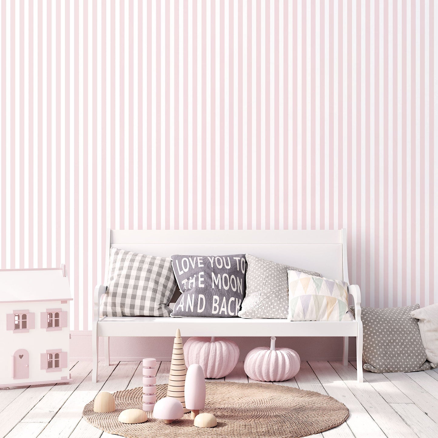 Tiny Tots 2 Regency Stripe Wallpaper - Pink - Galerie - G78403 - Premier Wallcovering