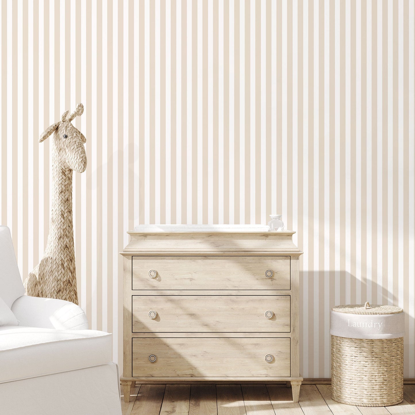 Tiny Tots 2 Regency Stripe Wallpaper - Beige - Galerie - G78398 - Premier Wallcovering