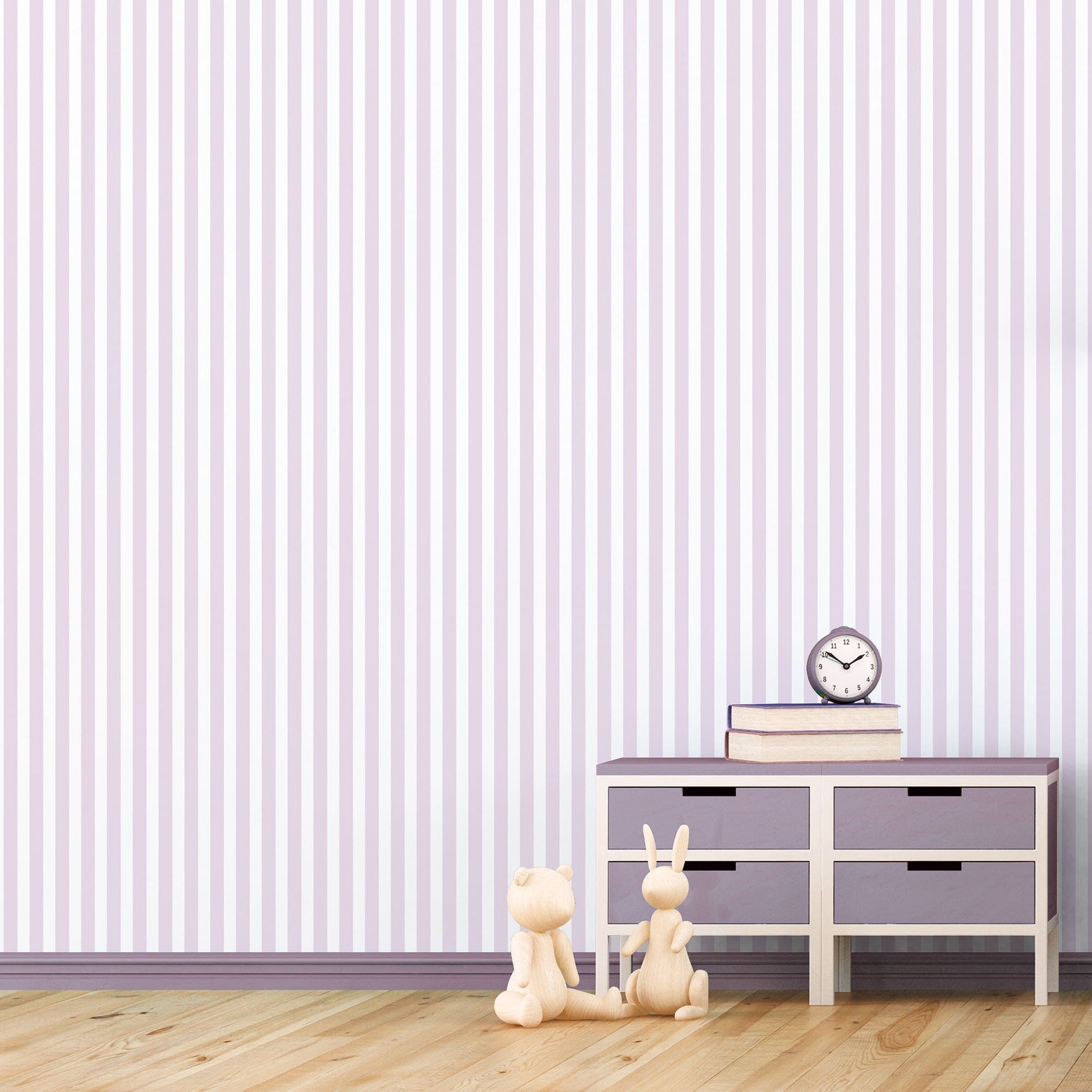 Tiny Tots 2 Regency Stripe Wallpaper - Light purple - Galerie - G78402 - Premier Wallcovering