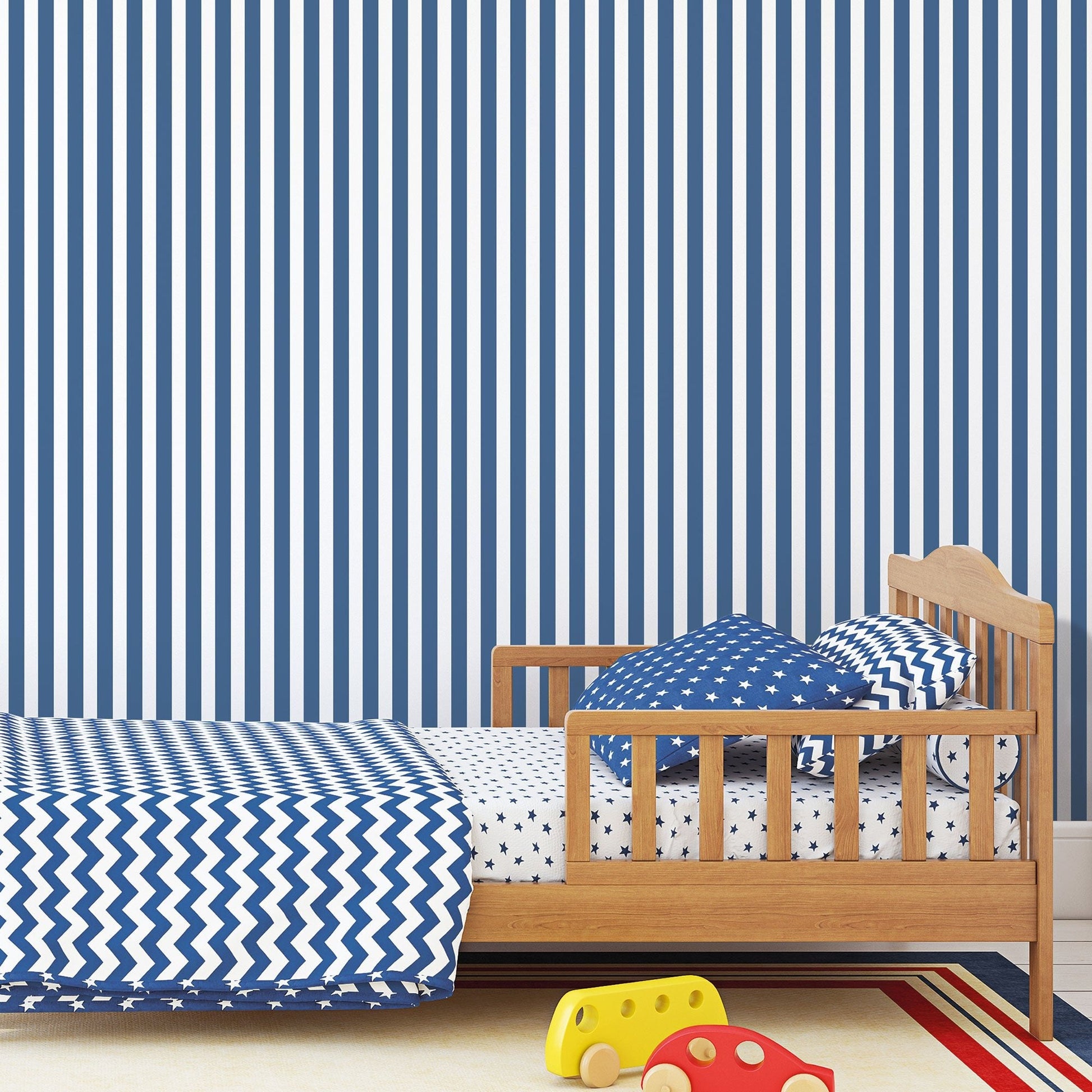 Tiny Tots 2 Regency Stripe Wallpaper - Cobalt Blue - Galerie - G78400 - Premier Wallcovering