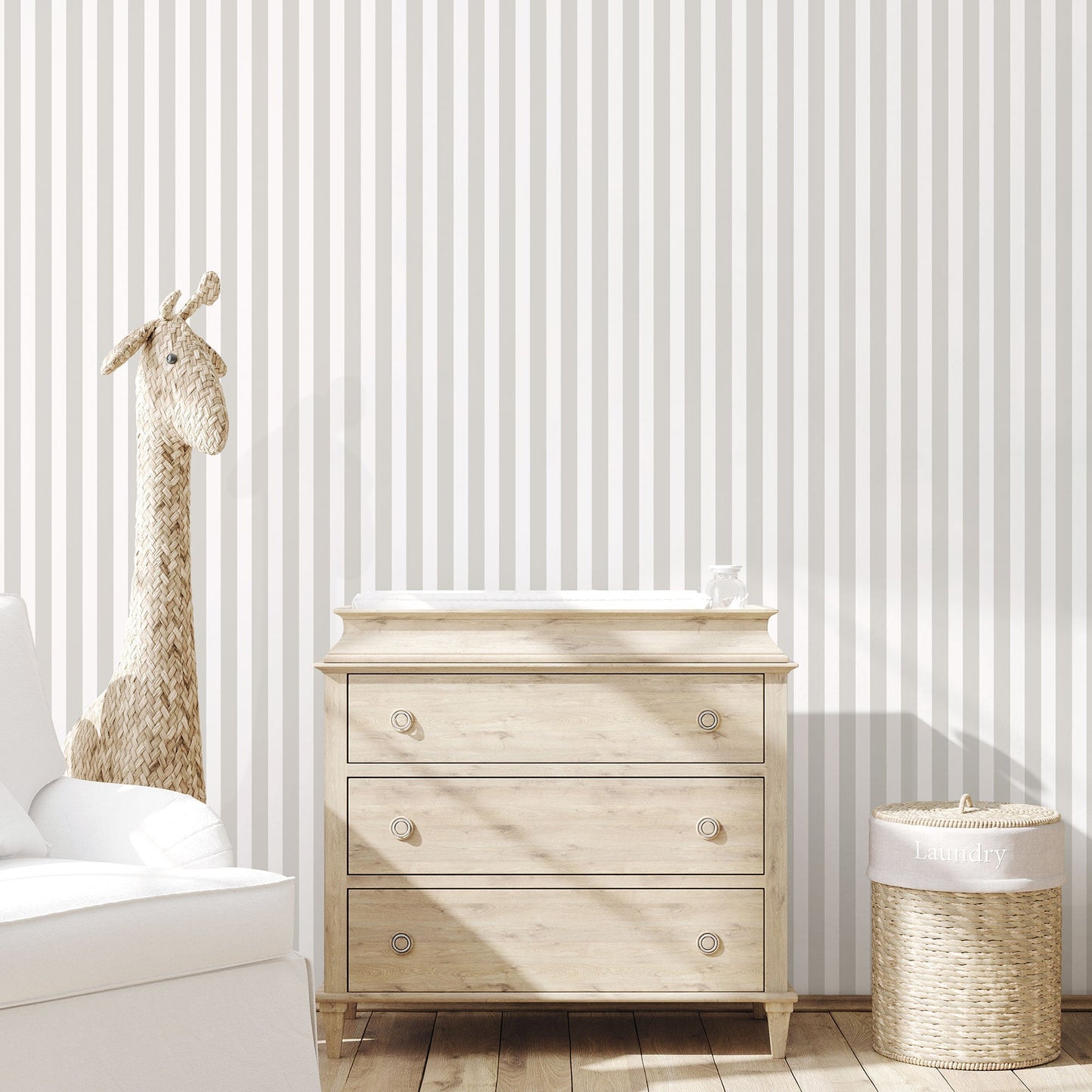 Tiny Tots 2 Regency Stripe Wallpaper - Greige - Galerie - G78401 - Premier Wallcovering