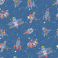 Tiny Tots 2 Spaceships Wallpaper - Cobalt / Primary / Glitter - Galerie - G78411 - Premier Wallcovering