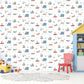 Tiny Tots 2 Transportation Wallpaper - Blue / Orange / Red - Galerie - G78415 - Premier Wallcovering