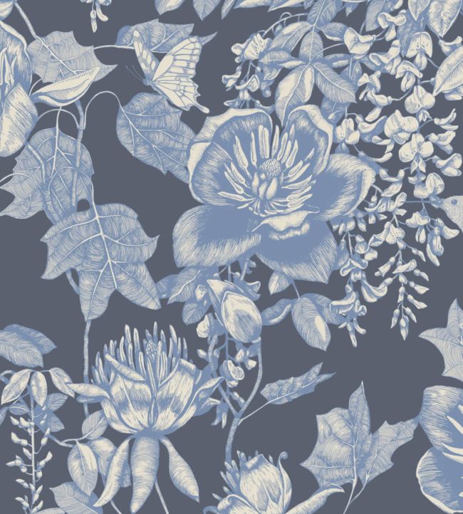 Tivoli Wallpaper - Hyacinth Blue on Midnight - 99/7032 - Cole & Son - Premier Wallcovering