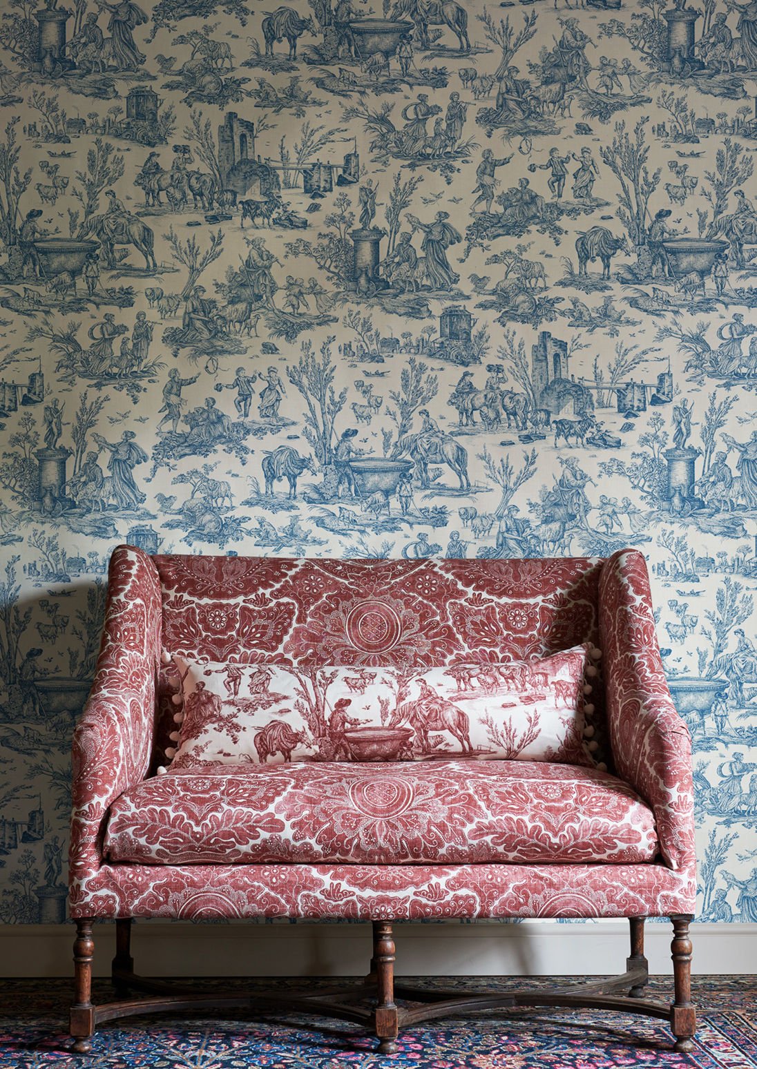 Toile Baptiste Wallpaper - Ciel - Lewis & Wood - Premier Wallcovering