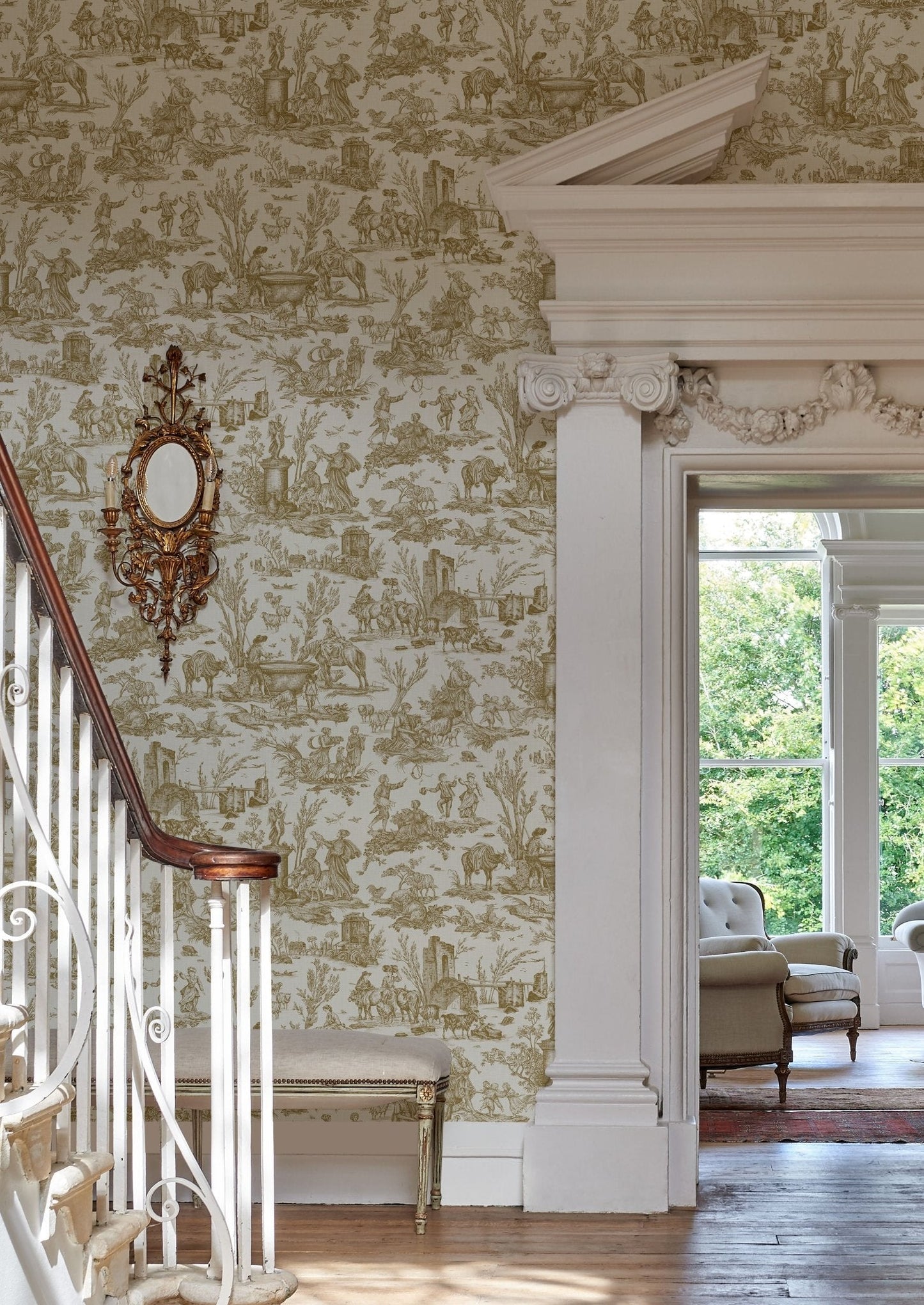 Toile Baptiste Wallpaper - Dijon - Lewis & Wood - Premier Wallcovering