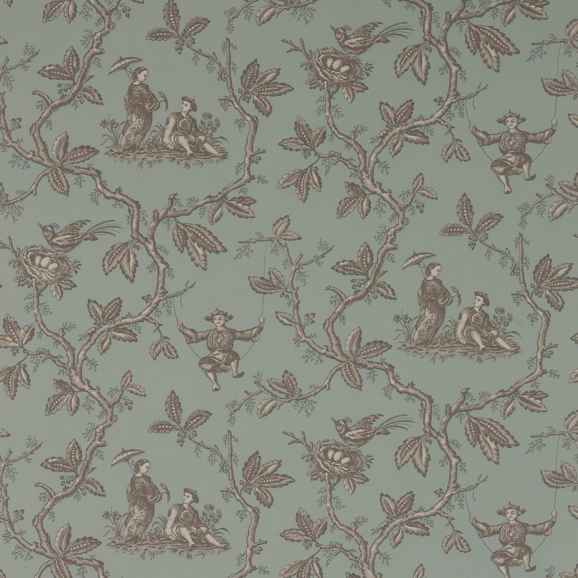 Toile Chinoise Wallpaper - Old Blue - Colefax & Fowler - W7017 - 05 - Premier Wallcovering