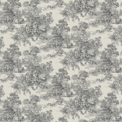 Toile de Jouy Wallpaper - Grey - Boråstapeter - 7766 - Premier Wallcovering