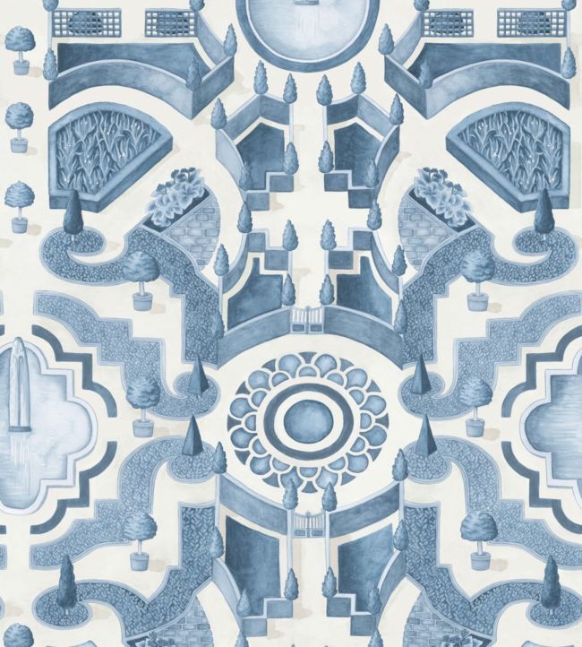 Topiary Wallpaper - China Blue - 115/2007 - Cole & Son - Premier Wallcovering