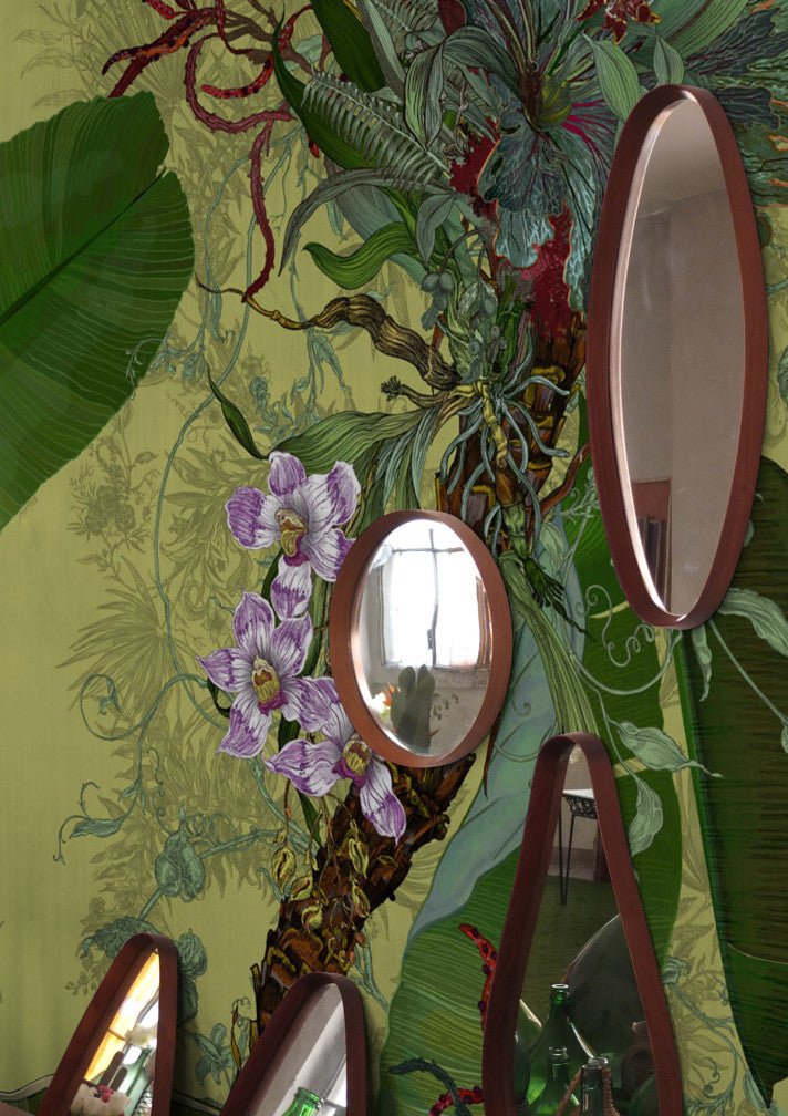 Topical Tropical Superwide Wallpaper - Light Lime - Timorous Beasties - DWN/TOPT/OBRN/02 - Premier Wallcovering