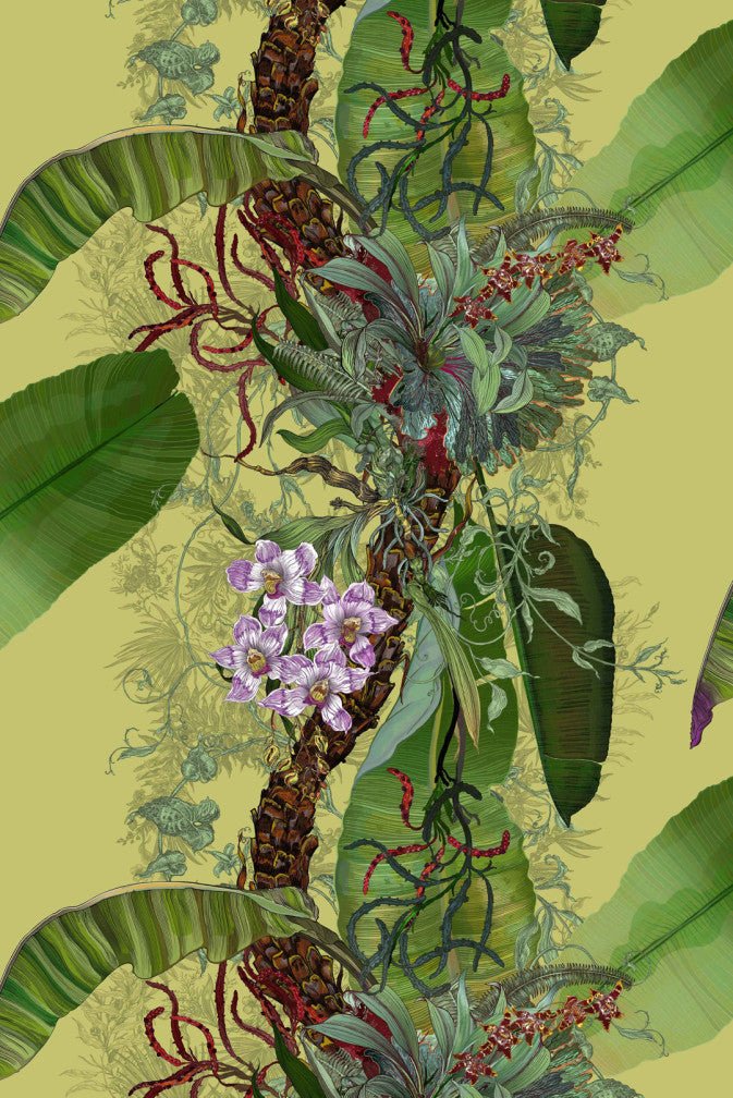 Topical Tropical Superwide Wallpaper - Light Lime - Timorous Beasties - DWN/TOPT/OBRN/02 - Premier Wallcovering