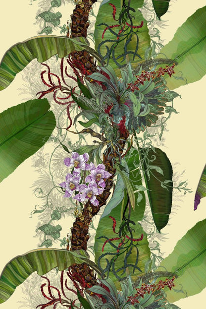 Topical Tropical Superwide Wallpaper - Vanilla - Timorous Beasties - DWN/TOPT/OBRN/01 - Premier Wallcovering