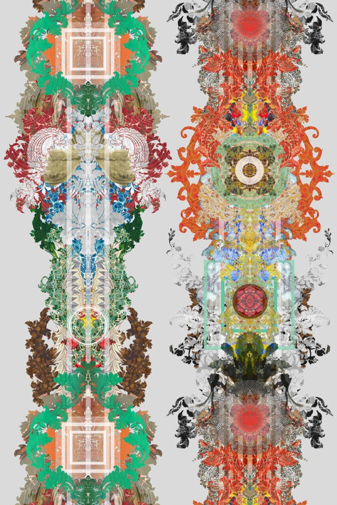 Totem Damask Velvet Fabric - Groove Box - Timorous Beasties - DIGI/TTD/40900/01 - Premier Wallcovering