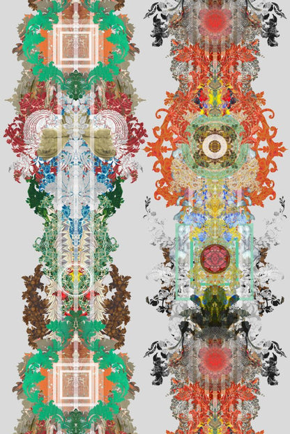 Totem Damask Velvet Fabric - Groove Box - Timorous Beasties - DIGI/TTD/40900/01 - Premier Wallcovering