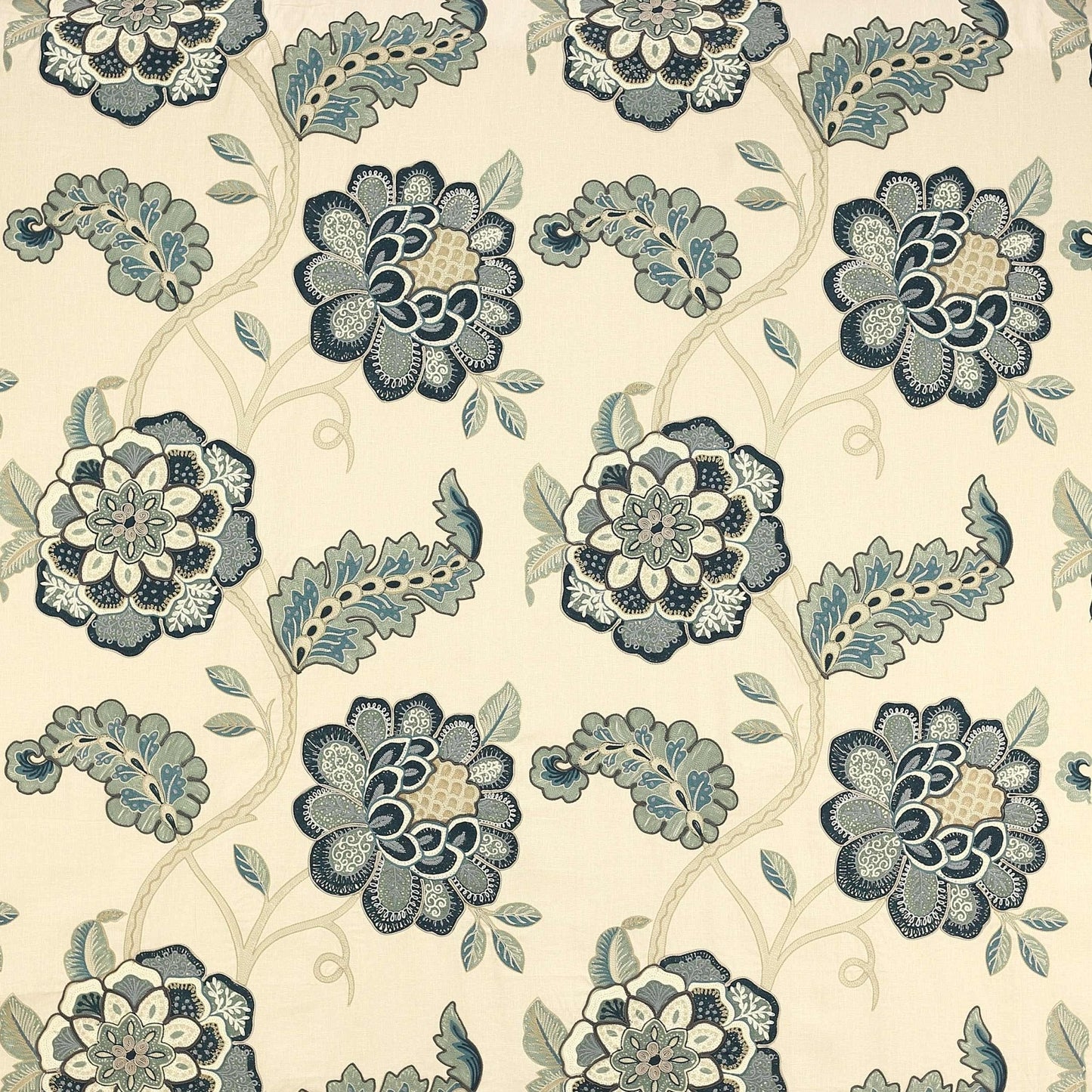 Tourelles Fabric - Indigo - Manuel Canovas - M4041-01 - Premier Wallcovering