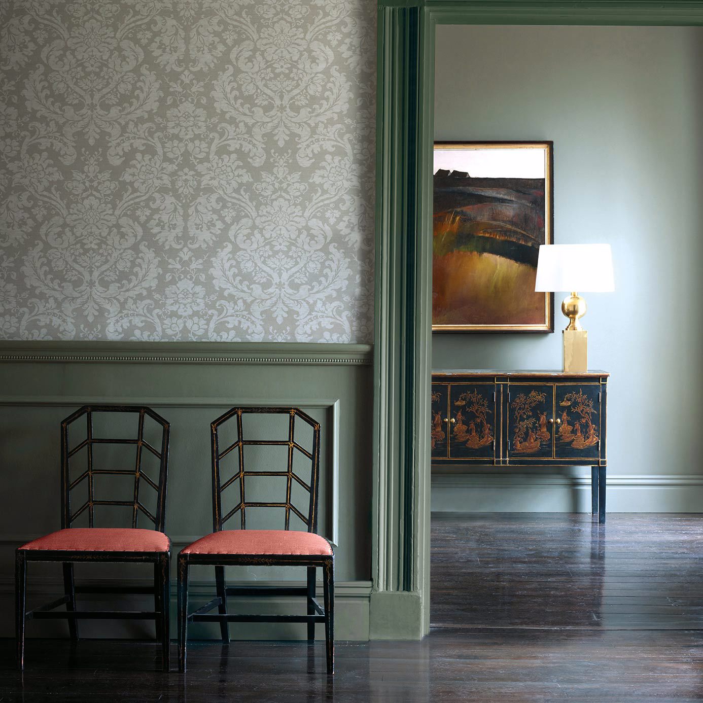 Tours Wallpaper - Silver - Zoffany - ZPAL312709 - Morris Wallpaper