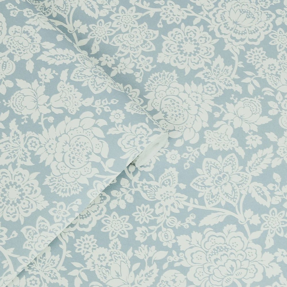 Trailing Laurissa Pale Wallpaper - Seaspray Blue - Laura Ashley - 121073 - Premier Wallcovering