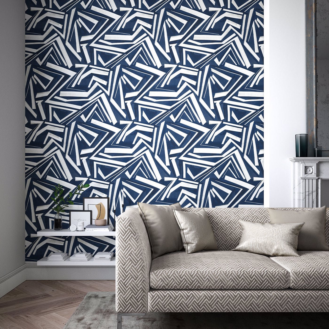 Transverse Wallpaper - Ink - Harlequin - HM7W112739 - Premier Wallcovering