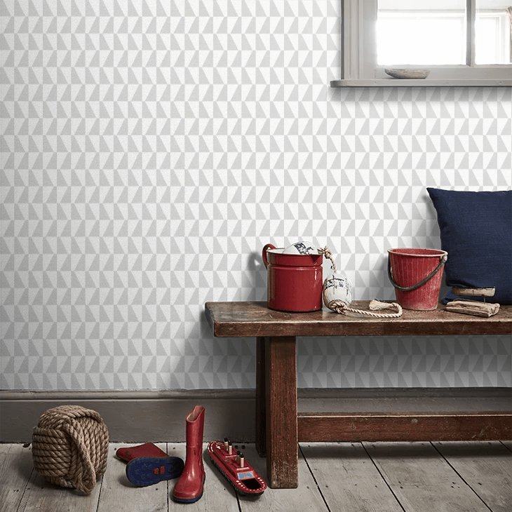 Trapez Wallpaper - Silver - Boråstapeter - 1778 - Premier Wallcovering