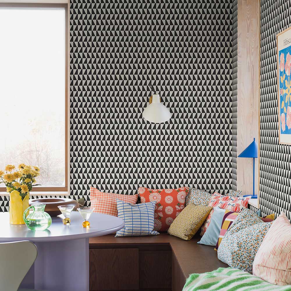 Trapez Wallpaper - Black - Boråstapeter - 4736 - Premier Wallcovering
