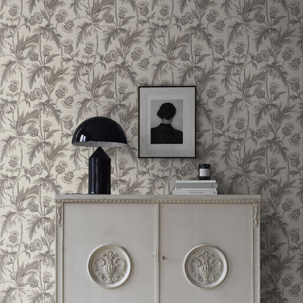 Treasured Thistle Wallpaper - Ivory - Boråstapeter - 2275 - Premier Wallcovering