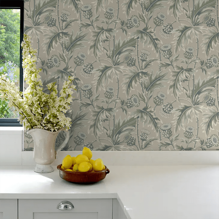Treasured Thistle Wallpaper - Beige - Boråstapeter - 2274 - Premier Wallcovering