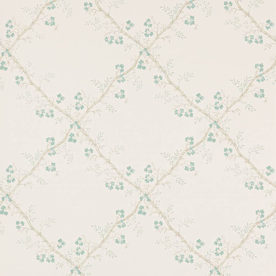 Trefoil Trellis Wallpaper - Aqua - Colefax & Fowler - W7008 - 03 - Premier Wallcovering