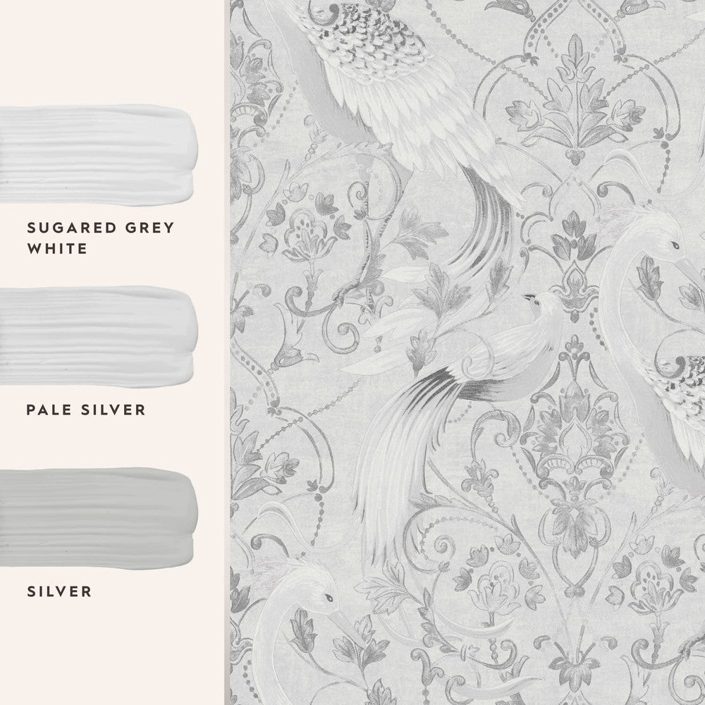 Tregaron Wallpaper - Silver - Laura Ashley - 119868 - Premier Wallcovering