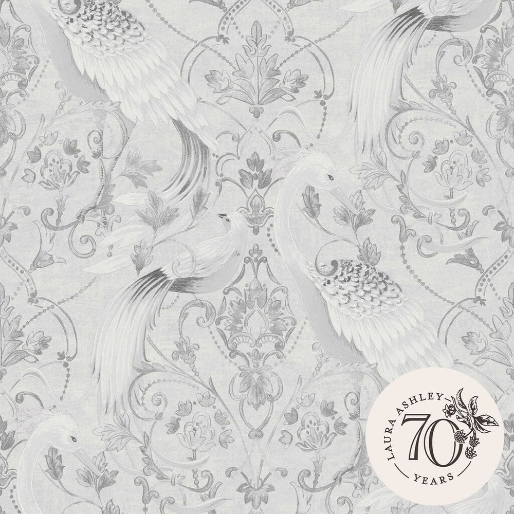 Tregaron Wallpaper - Silver - Laura Ashley - 119868 - Premier Wallcovering