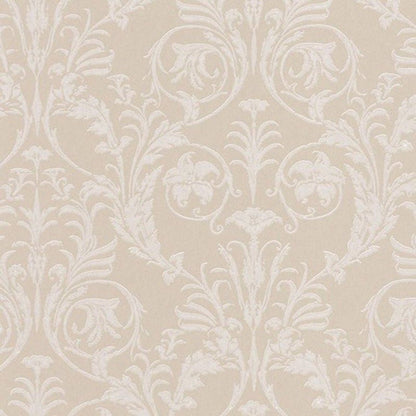 Trianon Montsegur Wallpaper - Blanc And Beige - Casadeco - 86021218 - Premier Wallcovering