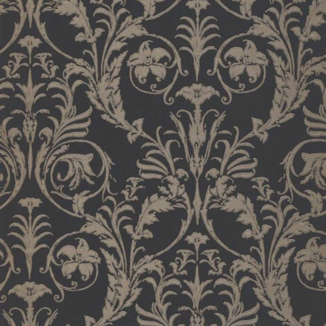Trianon Montsegur Wallpaper - Blanc And Noir - Casadeco - 86029511 - Premier Wallcovering
