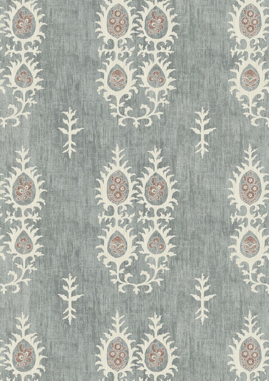 Tribal Wallpaper - Monsoon Blue - Lewis & Wood - Premier Wallcovering