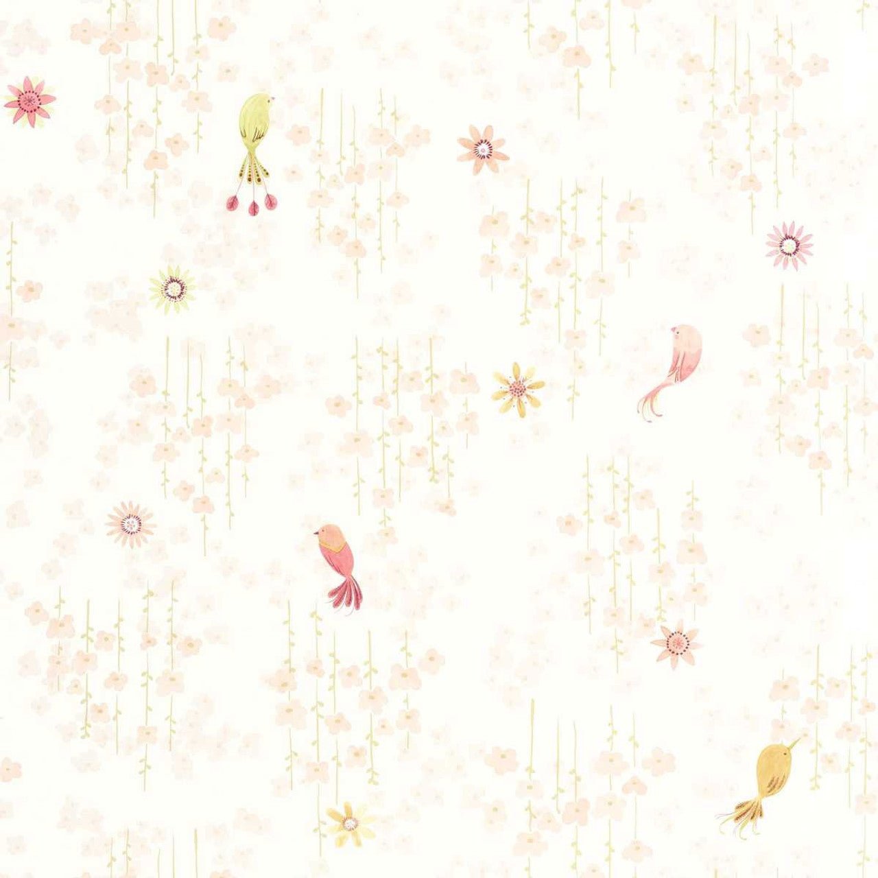 Tropical Birds Once Upon A Time Wallpaper - Rose Blush - Casadeco - 200784343 - Premier Wallcovering