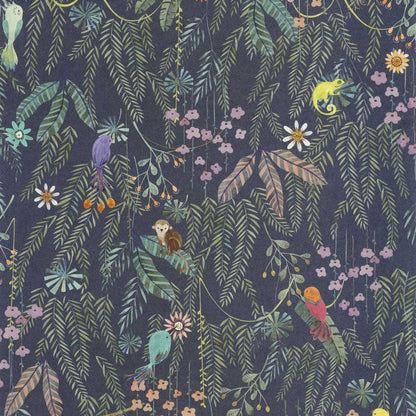 Tropical Forest Once Upon A Time Wallpaper - Multico Fond Encre - Casadeco - 200756909 - Premier Wallcovering