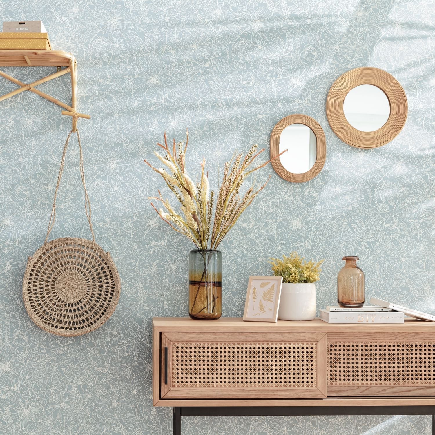 Tropical Sun Wallpaper - Smoke Blue - Caselio - 102686000