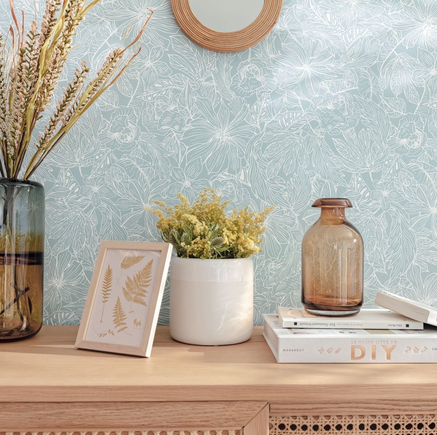 Tropical Sun Wallpaper - Smoke Blue - Caselio - 102686000