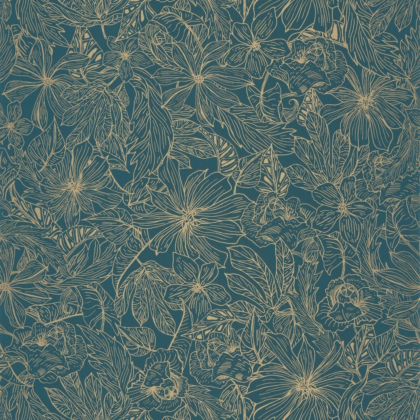 Tropical Sun Wallpaper - Teal Blue - Caselio - 102686123