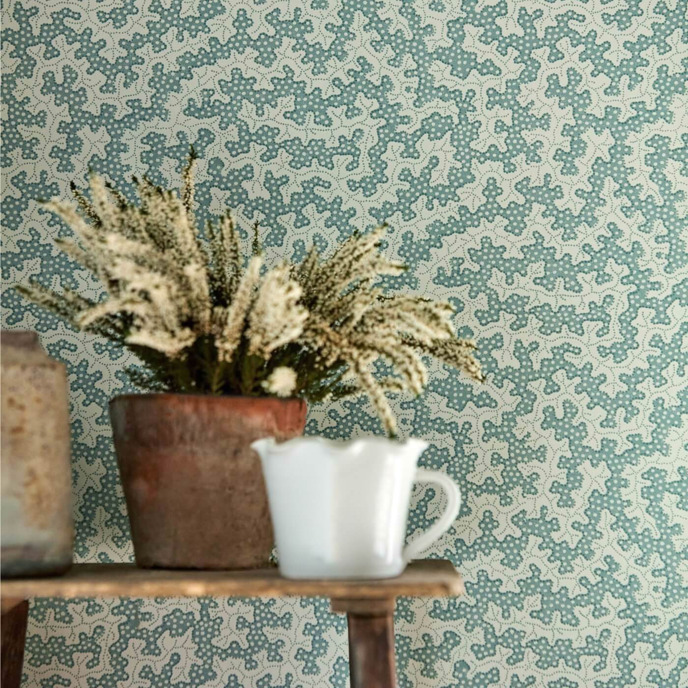 Truffle Wallpaper - Blue Clay - DABW217241 - Sanderson