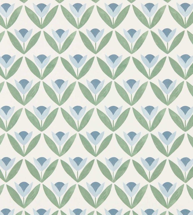 Tulip Trellis Wallpaper - Coast Blue - Scion - NSCW113257