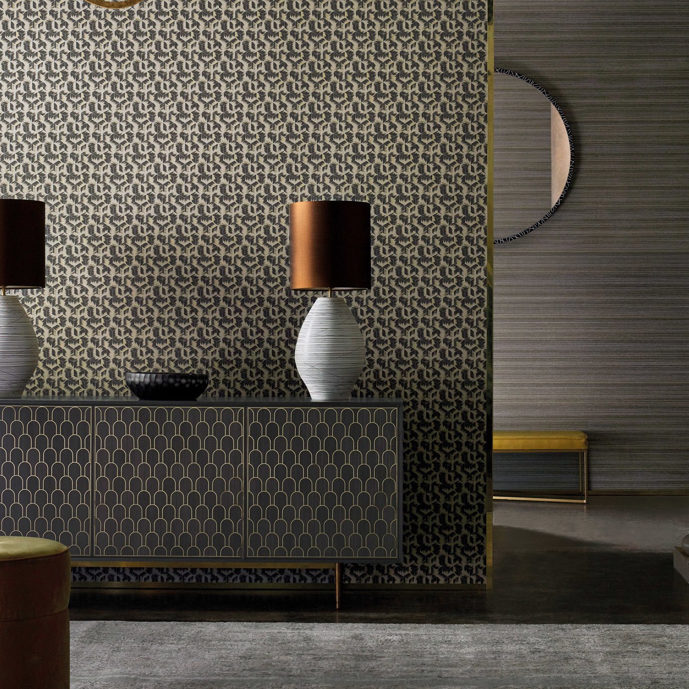 Tumbling Blocks Wallpaper - Stone - Zoffany - ZRHW312892 - Morris Wallpaper
