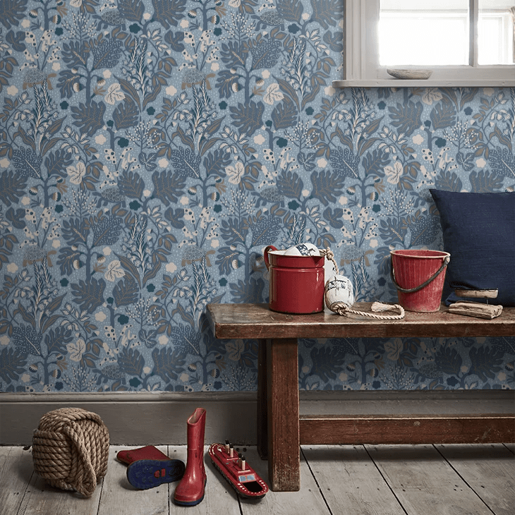 Turgras Wallpaper - Slate Blue - Boråstapeter - 2091 - Premier Wallcovering